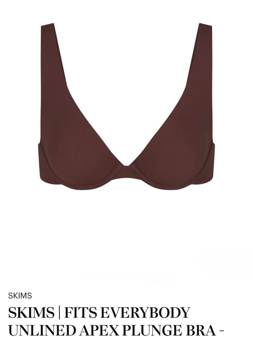 SKIMS Unlined Apex Plunge Swim Top — Chocolate